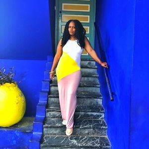 Maxi color block dress